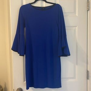 Royal Blue Lightweight Dress with Black Trim